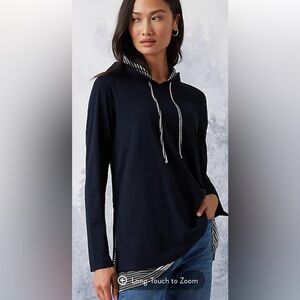 J. Jill Navy&White Double Layer Hoodie